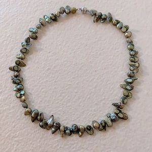 Green Stone/Shell Necklace